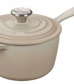 Le Creuset 1.75 Qt. Signature Enameled Cast Iron Saucepan With Stainless Steel Knob | Meringue White