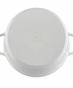 Staub 5.5 Qt. Round Cocotte/Dutch Oven | White -Cookware Sets Shop 1102602 staub s 5.5qt round cocotte 1