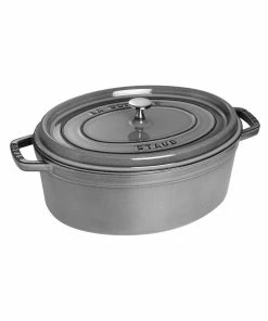 Staub 7 Qt. Oval Cocotte/Dutch Oven | Graphite Grey
