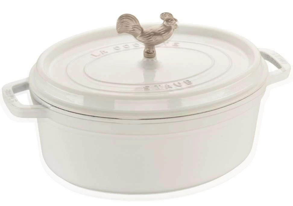 Staub 5.75 Qt. Oval Coq Au Vin Cocotte/Dutch Oven | White 3 Staub 5.75 Qt. Oval Coq Au Vin Cocotte/Dutch Oven | White