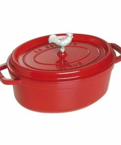 Staub 5.75 Qt. Oval Coq Au Vin Cocotte/Dutch Oven | Cherry Red
