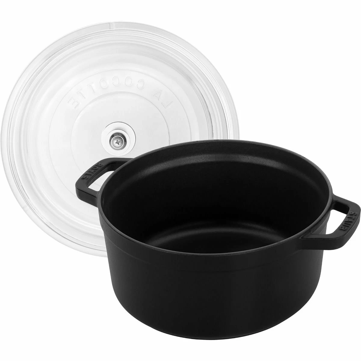 Staub 4 Qt. Round Cocotte/Dutch Oven With Glass Lid | Matte Black 5 Staub 4 Qt. Round Cocotte/Dutch Oven With Glass Lid | Matte Black - Image 3