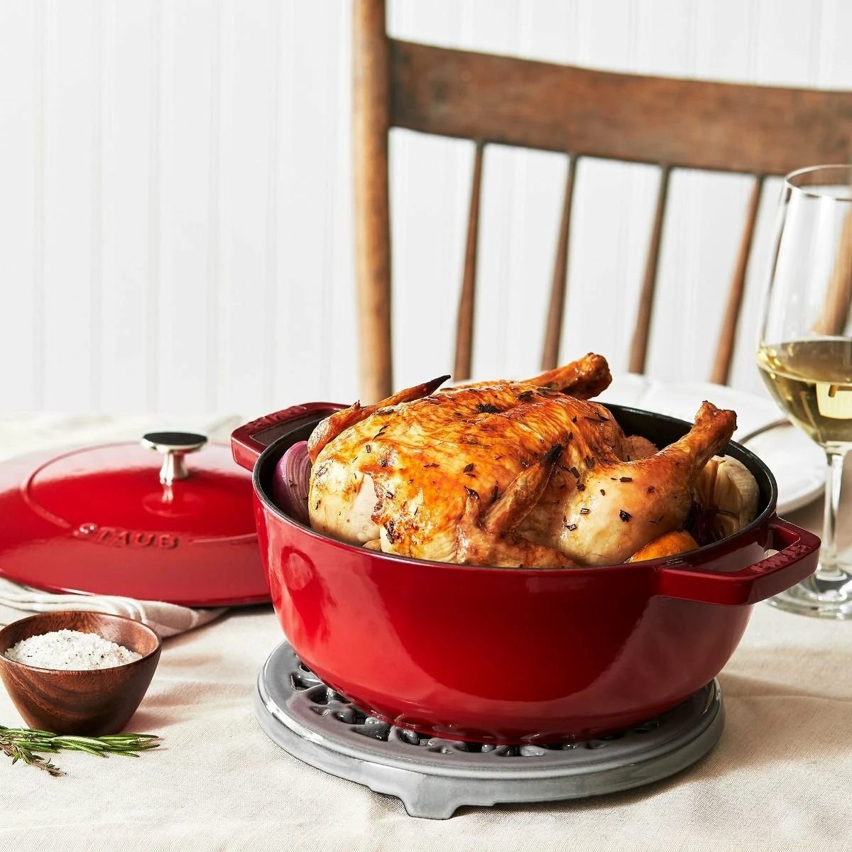 Staub 3.75 Qt. Essential French Oven | Cherry Red 7 Staub 3.75 Qt. Essential French Oven | Cherry Red - Image 5