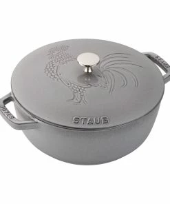 Staub 3.75 Qt. Essential French Oven With Rooster Lid | Graphite Grey