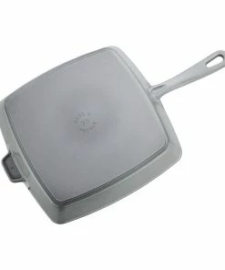 Staub 12" Square Cast Iron Grill Pan & Press Set | Graphite Grey -Cookware Sets Shop 12123018 3