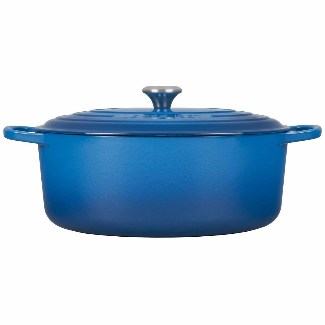 Le Creuset 9.5 Qt. Oval Signature Dutch Oven With Stainless Steel Knob | Marseille Blue 4 Le Creuset 9.5 Qt. Oval Signature Dutch Oven With Stainless Steel Knob | Marseille Blue - Image 2