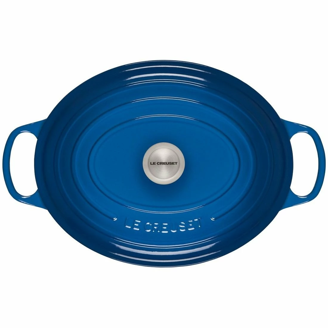 Le Creuset 9.5 Qt. Oval Signature Dutch Oven With Stainless Steel Knob | Marseille Blue 5 Le Creuset 9.5 Qt. Oval Signature Dutch Oven With Stainless Steel Knob | Marseille Blue - Image 3