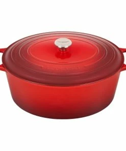 Le Creuset 15.5 Qt. Oval Signature Dutch Oven With Stainless Steel Knob | Cerise/Cherry Red