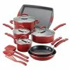 Rachael Ray Red Gradient 14 Piece Enamel Cookware Set -Cookware Sets Shop 14267 rachael ray red gradient 14 piece enamel cookware set
