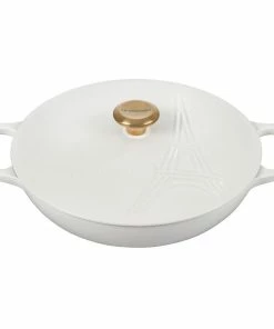 Le Creuset 3.5Qt Signature Braiser Eiffel Tower Collection | White