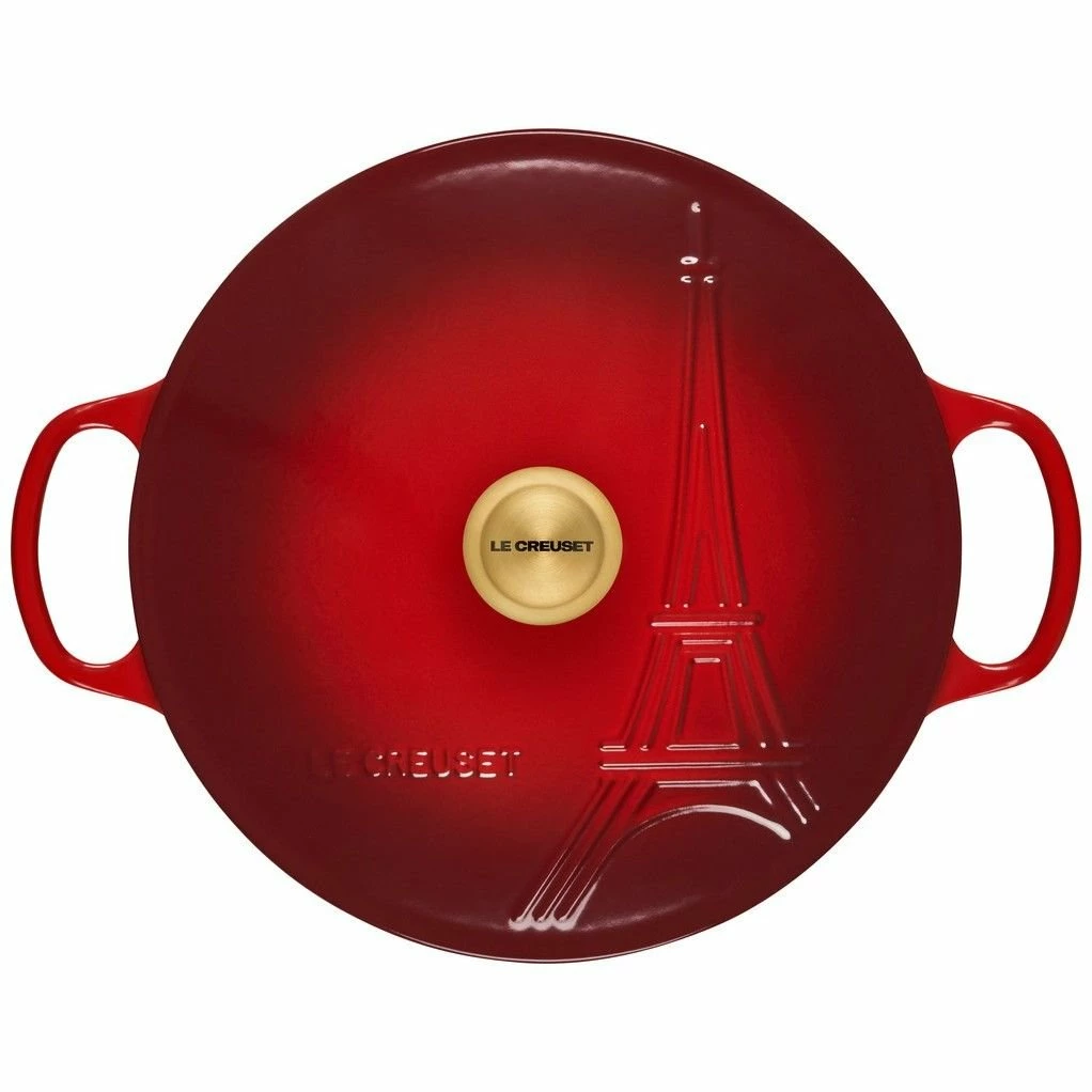 Le Creuset 3.5Qt Signature Braiser Eiffel Tower Collection | Cerise 4 Le Creuset 3.5Qt Signature Braiser Eiffel Tower Collection | Cerise - Image 2