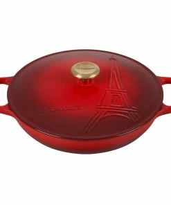 Le Creuset 3.5Qt Signature Braiser Eiffel Tower Collection | Cerise