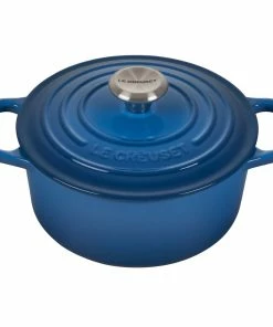 Le Creuset 2 Qt. Round Signature Cast Iron Dutch Oven With Stainless Steel Knob | Marseille Blue