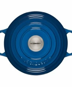 Le Creuset 2 Qt. Round Signature Cast Iron Dutch Oven With Stainless Steel Knob | Marseille Blue -Cookware Sets Shop 1859ss c