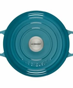 Le Creuset 4.5 Qt. Round Signature Dutch Oven With Stainless Steel Knob | Caribbean Blue -Cookware Sets Shop 2417ss c