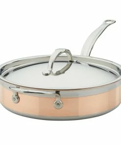 Hestan CopperBond Induction Cookware 3.5 Qt Covered Saute With Helper Handle -Cookware Sets Shop 31598 hcb hestan copperbonde 3.5qt saute pan with helper handle