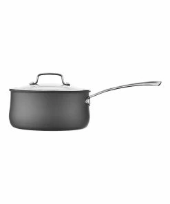 Cuisinart Contour Hard Anodized Saucepan With Cover | 3 Qt. -Cookware Sets Shop 3qtsideonwhite