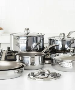 Viking Titanium 7 Ply Mirror 10-Piece Cookware Set -Cookware Sets Shop 40031 9990 7 ply 10 pc titanium set ls 01