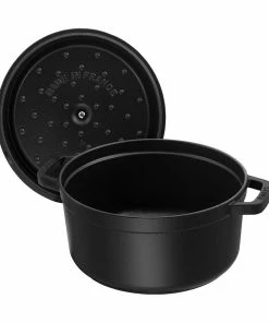 Staub 9 Qt. Round Cocotte/Dutch Oven | Matte Black -Cookware Sets Shop 40509 863 0 3