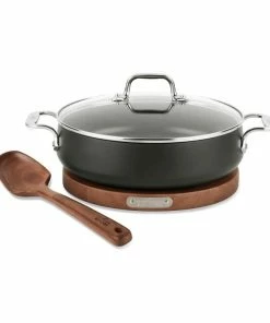 All-Clad HA1 Hard Anodized Nonstick 6 Qt. Dutch Oven With Acacia Wood Trivet & Spoon