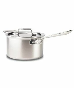 All-Clad D5 Brushed Stainless Steel Saucepan & Lid | 4 Qt.