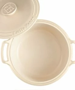 Emile Henry 7.5-Quart Sublime Stewpot | Creme -Cookware Sets Shop 554770 sublime dutch oven top open