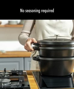 Staub Stackable Cocotte, Braiser, And Grill Pan With Lid | Black 31 Staub Stackable Cocotte, Braiser, And Grill Pan With Lid | Black -Cookware Sets Shop 61vmotim6ul. ac sl1280