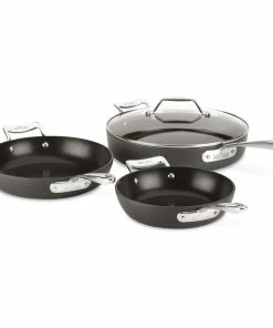 All-Clad Essentials Nonstick Hard Anodized Skillet Set | 3-Piece