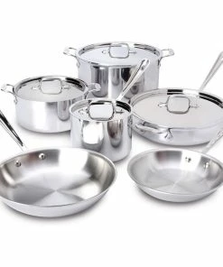 All-Clad D3 Stainless Steel Cookware Set & Casserole Pan | 10-Piece