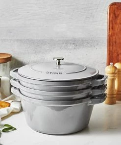 Staub Stackable Cocotte, Braiser, And Grill Pan With Lid | Graphite Grey -Cookware Sets Shop 71rp9tznhwl. ac sl1500