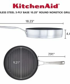 KitchenAid Non-Electrics KitchenAid 10.25" Stainless Steel 3-Ply Round Grill Pan | Nonstick 16 KitchenAid Non-Electrics KitchenAid 10.25" Stainless Steel 3-Ply Round Grill Pan | Nonstick -Cookware Sets Shop 81m0kh9yjrl. ac sl1500
