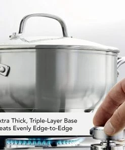 KitchenAid Non-Electrics KitchenAid 4 Qt. Stainless Steel 3-Ply Casserole Dish/Pan With Lid -Cookware Sets Shop 81qcbqwhcsl. ac sl1500