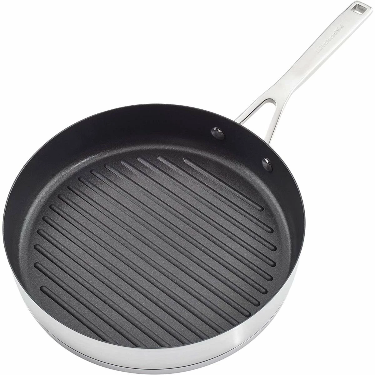 KitchenAid Non-Electrics KitchenAid 10.25" Stainless Steel 3-Ply Round Grill Pan | Nonstick 3 KitchenAid Non-Electrics KitchenAid 10.25" Stainless Steel 3-Ply Round Grill Pan | Nonstick