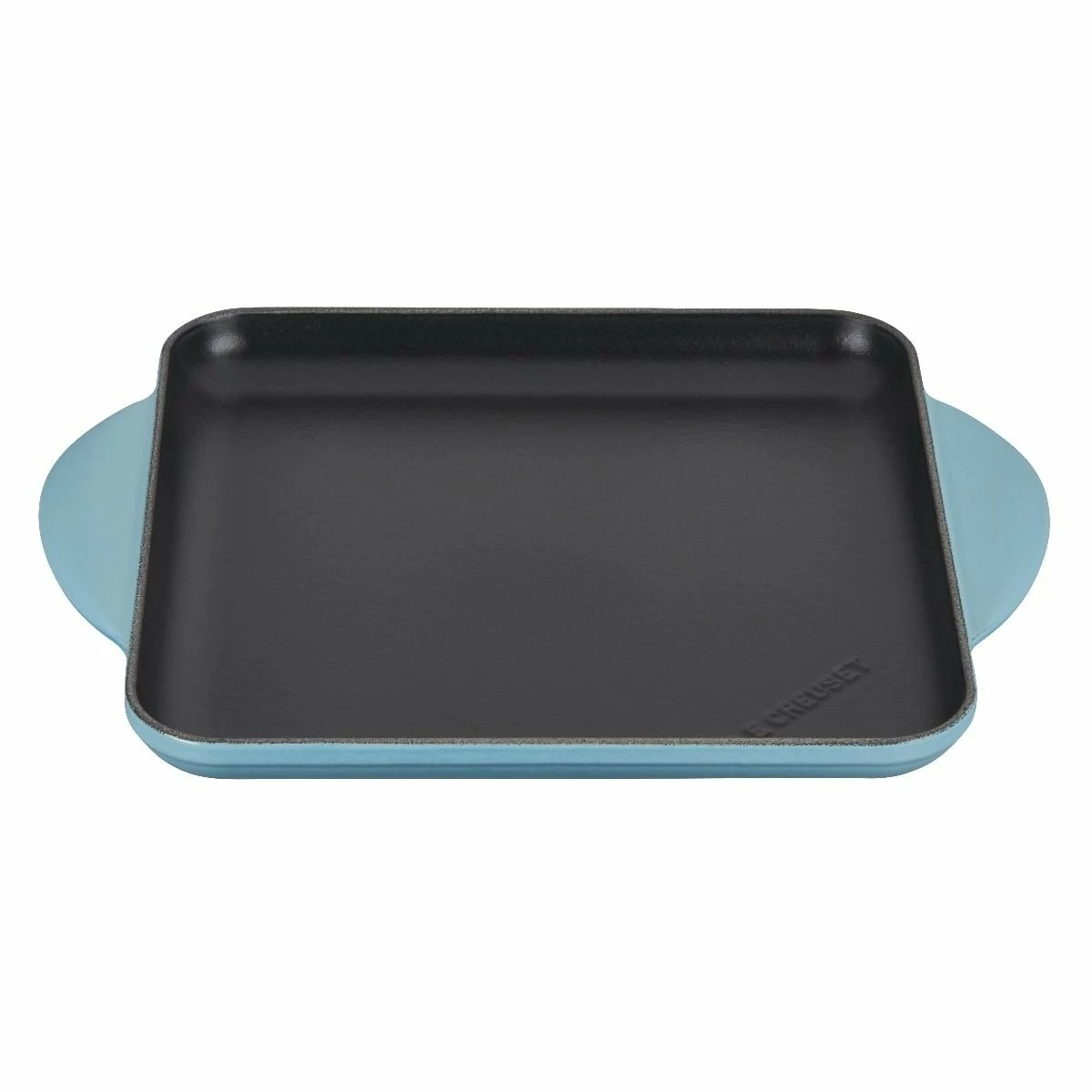 Le Creuset 9.5" Square Signature Enameled Cast Iron Griddle Pan | Caribbean Blue 3 Le Creuset 9.5" Square Signature Enameled Cast Iron Griddle Pan | Caribbean Blue