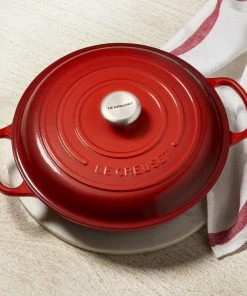 Le Creuset 3.5 Qt. Signature Enameled Cast Iron Braiser With Stainless Steel Knob | Cerise/Cherry Red 17 Le Creuset 3.5 Qt. Signature Enameled Cast Iron Braiser With Stainless Steel Knob | Cerise/Cherry Red -Cookware Sets Shop cer3