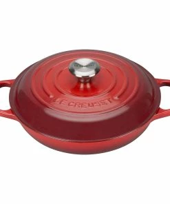 Le Creuset 2.25 Qt. Signature Enameled Cast Iron Braiser With Stainless Steel Knob | Cerise/Cherry Red