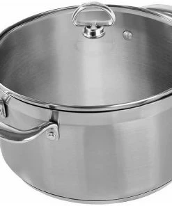 Chantal 21 Steel Induction Casserole Pot W/ Glass Lid - 6 Quart