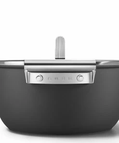 SMEG 5 Qt. Nonstick Casserole Dish With Lid | Black 8 SMEG 5 Qt. Nonstick Casserole Dish With Lid | Black -Cookware Sets Shop ckfc2411blm 5