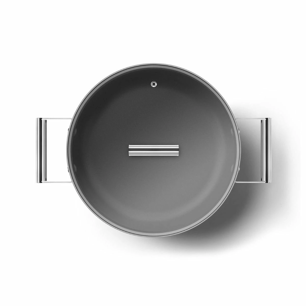 SMEG 4 Qt. Nonstick Deep Pan With Lid | Cream 4 SMEG 4 Qt. Nonstick Deep Pan With Lid | Cream - Image 2