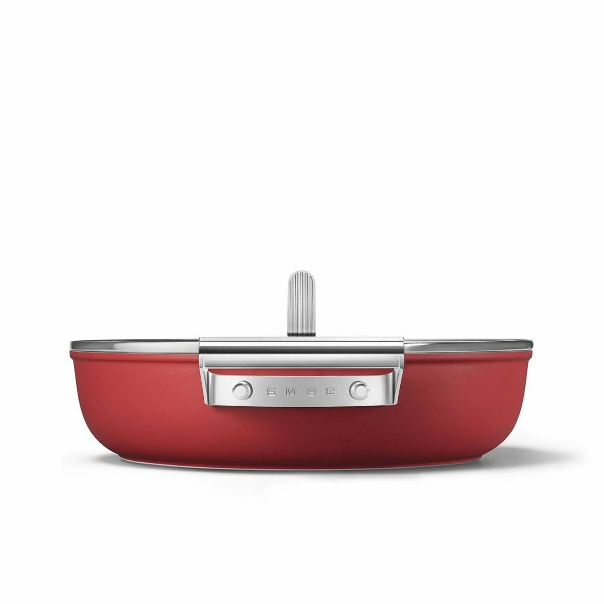 SMEG 4 Qt. Nonstick Deep Pan With Lid | Red 5 SMEG 4 Qt. Nonstick Deep Pan With Lid | Red - Image 3