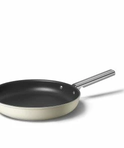SMEG 12" Nonstick Fry Pan | Cream -Cookware Sets Shop ckff3001crm 1