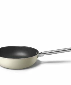 SMEG 12" Nonstick Wok | Cream -Cookware Sets Shop ckfw3001crm 3