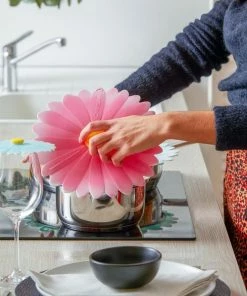 Charles Viancin Silicone Lid | 8" Daisy (Pink With White) -Cookware Sets Shop daisy life 7