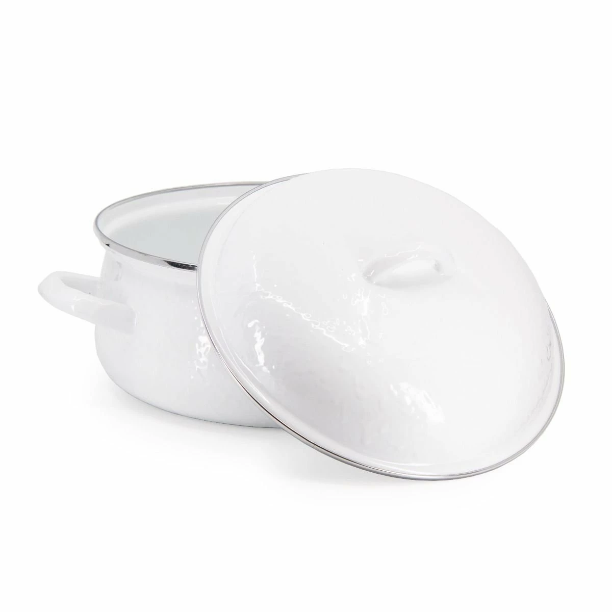 Golden Rabbit Enamelware 4 Qt. Dutch Oven | White 4 Golden Rabbit Enamelware 4 Qt. Dutch Oven | White - Image 2