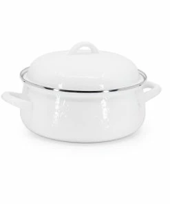 Golden Rabbit Enamelware 4 Qt. Dutch Oven | White