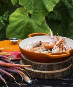 Le Creuset 3.5 Qt. Signature Enameled Cast Iron Braiser With Stainless Steel Knob | Flame Orange -Cookware Sets Shop flame1