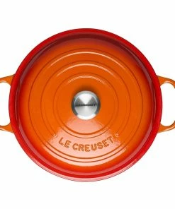 Le Creuset 2.25 Qt. Signature Enameled Cast Iron Braiser With Stainless Steel Knob | Flame Orange 11 Le Creuset 2.25 Qt. Signature Enameled Cast Iron Braiser With Stainless Steel Knob | Flame Orange -Cookware Sets Shop flame main 3