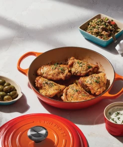 Le Creuset 2.25 Qt. Signature Enameled Cast Iron Braiser With Stainless Steel Knob | Flame Orange 12 Le Creuset 2.25 Qt. Signature Enameled Cast Iron Braiser With Stainless Steel Knob | Flame Orange -Cookware Sets Shop flamebraise