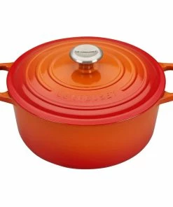 Le Creuset 5-Piece Signature Cookware Set With Stainless Steel Knobs | Flame Orange -Cookware Sets Shop frenchoven1