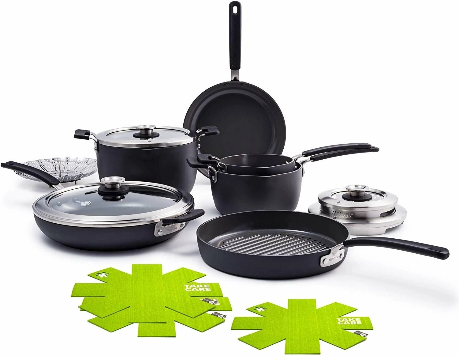 GreenPan Levels 11-Piece Nonstick Stackable Cookware Set 3 GreenPan Levels 11-Piece Nonstick Stackable Cookware Set